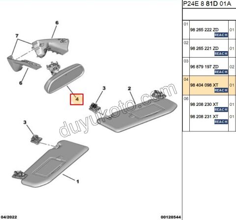 Peugeot 208 2008 508 İç Dikiz Aynası   2019/2023