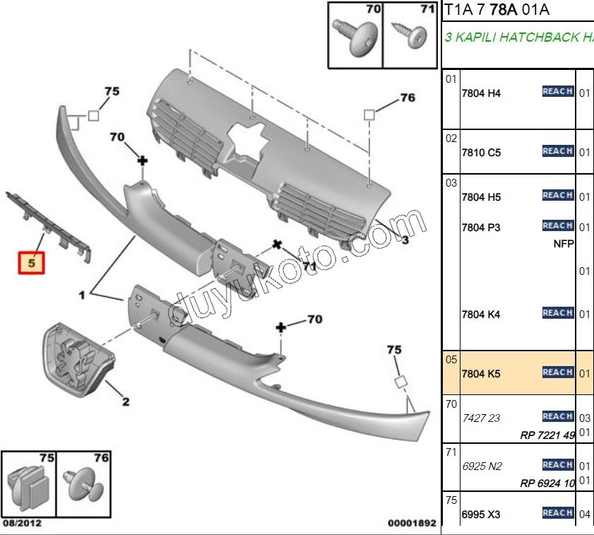 KAPAK ON PANJUR IC PLASTIK P206