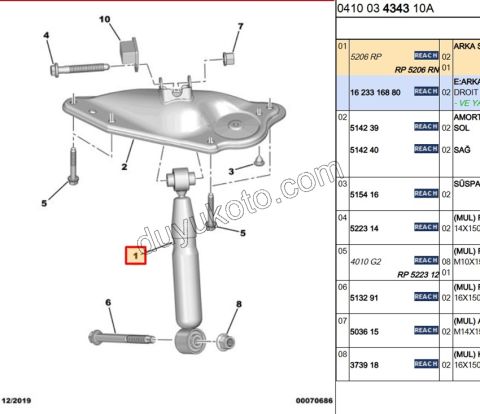 Arka Amortisör PRT3 C4PC1