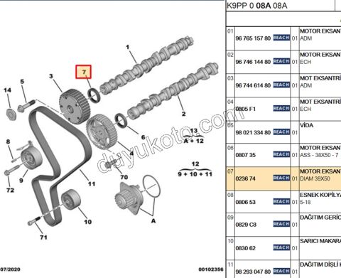 Eksantrik Keçesi EC5 CONTA P407