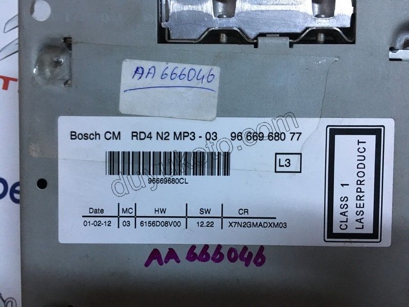 RADYO MP3 CALAR GRI P207 P307 EXP3 C3 9666968077