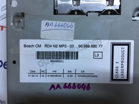 RADYO MP3 CALAR GRI P207 P307 EXP3 C3 9666968077