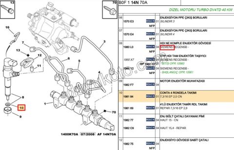 Enjektör Pulu Bakır   TK  DV4