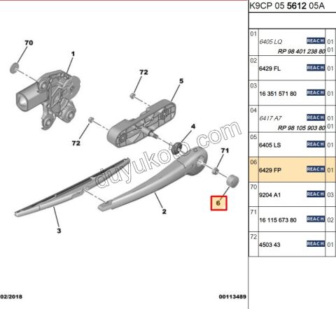 Arka Cam Silgi Kolu Kapağı UST PRT3