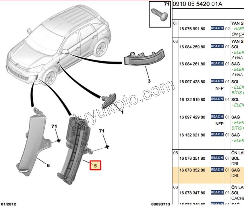 Citroen C4 Aırcross LED GUNDUZ FAR DRL R 2012/2017