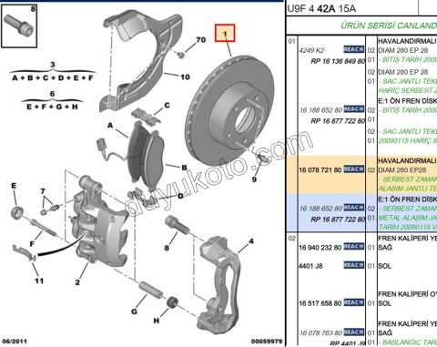 Ön Fren Diski Adet (X2) BXR3 14Q 3.0CC