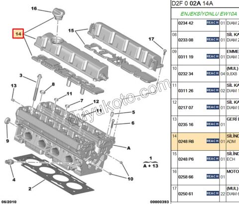Motor Üst Külübütör Kapağı EMME EW10A