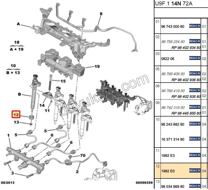 Enjektör Bagası   DW10F DW112R
