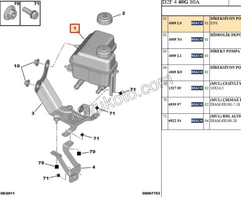 Direksiyon Hidrolik Yağı Deposu P407