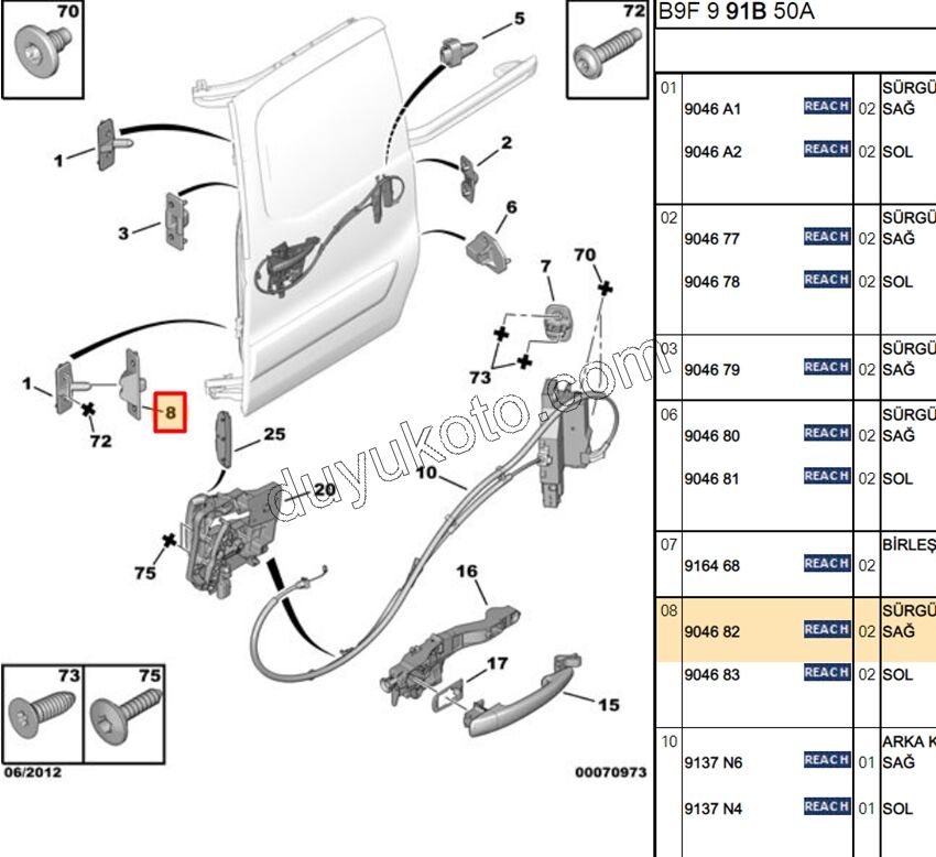 MERKEZLEME SURGULU KAPI ON ALT UZUN DISI R PRT3 KAPIDA