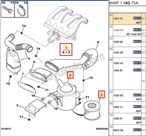 Hava Filtre Kazanı PRT1 XUD9 DW8