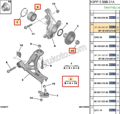 2019> Partner Rifter Berlingo Combo Doblo Proace City Ön Teker Rulmanı P5082 P30082