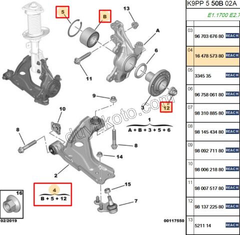 2019> Partner Rifter Berlingo Combo Doblo Proace City Ön Teker Rulmanı P5082 P30082