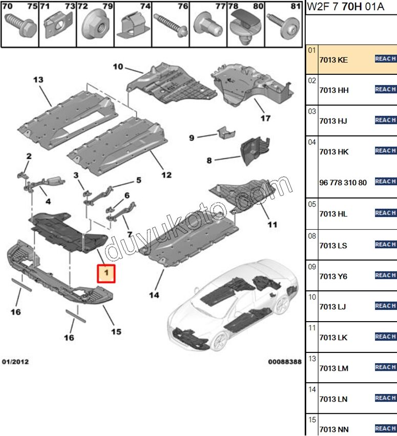 Peugeot 508 Citroen C5 Yağ Karteri Muhafazası BAKALIT