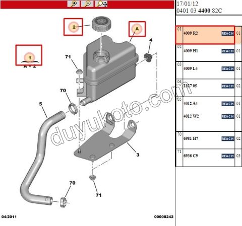 Direksiyon Hidrolik Yağı Deposu PRT2 1.6HDİ Euro4