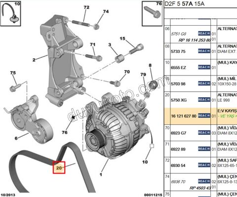 Alternatör V Kayışı 6PK0998 P407 EW10J4