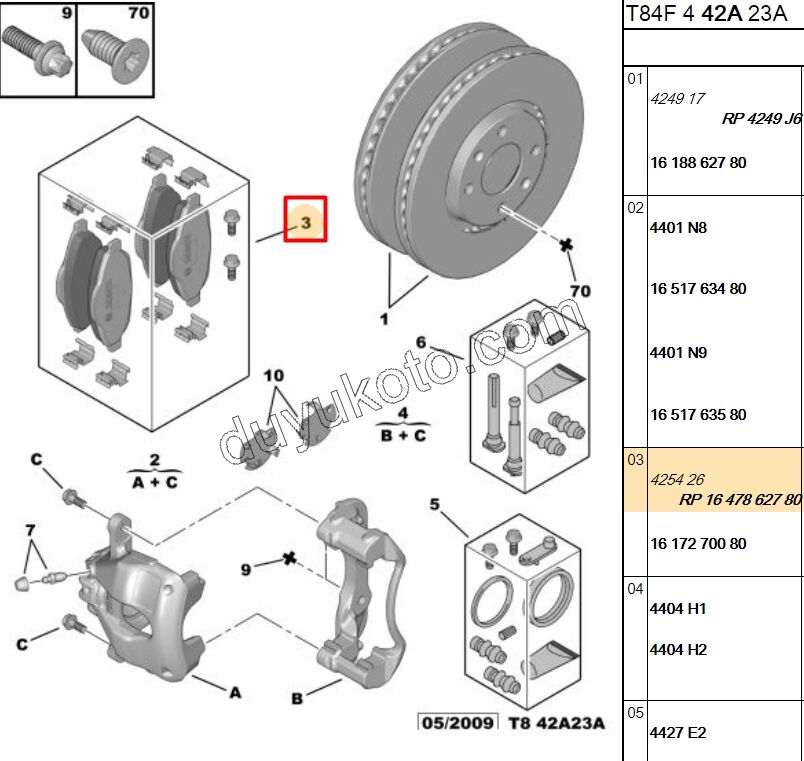 Fren Balatası Ön P3081 P30081 1.6HDİ Euro4