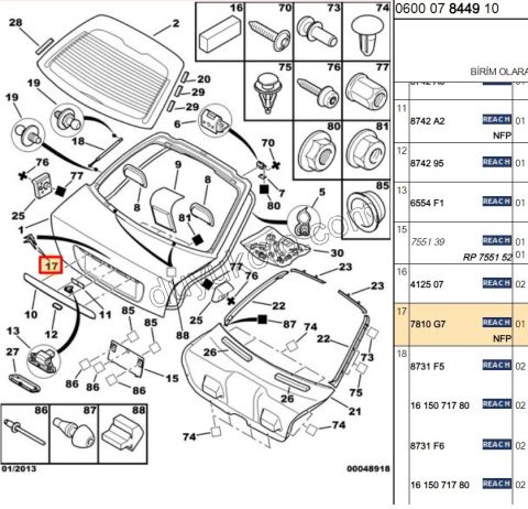 Bagaj Kapağı Armasıı Takım C51
