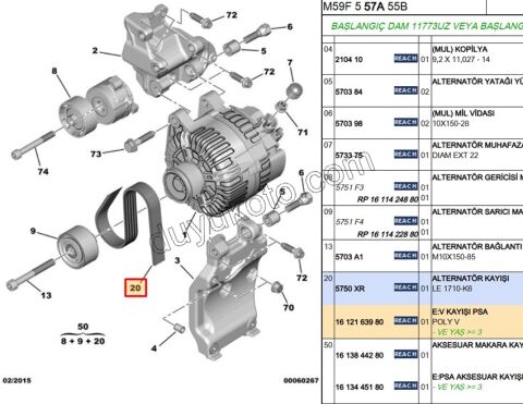 Alternatör V Kayışı 6PK1710