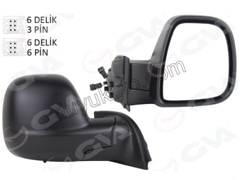 Peugeot Partner Dikiz Aynası Sağ Elektirikli Katlanırlı (Kapaklı) Rezistanslı 2008/2012