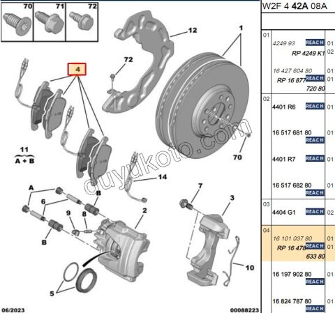 Fren Balatası Ön P5081 DW10