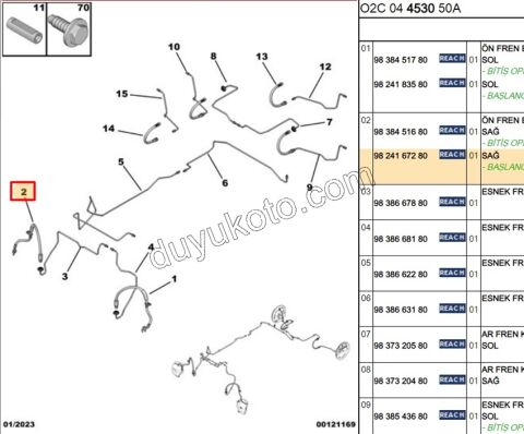 Fren Hortumu Ön Sağ YM AMI