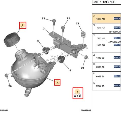 Radyatör Ek Depo EXP3 1.6HDİ Euro4 2.0HDI 152HP 2 CIKIS