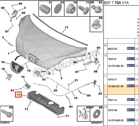 Motor Kaput İzolatörü P1071MQ C11MQ