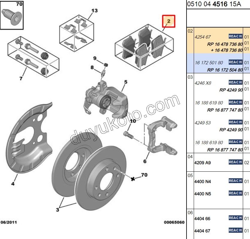 Fren Balatası Arka Tk P3071