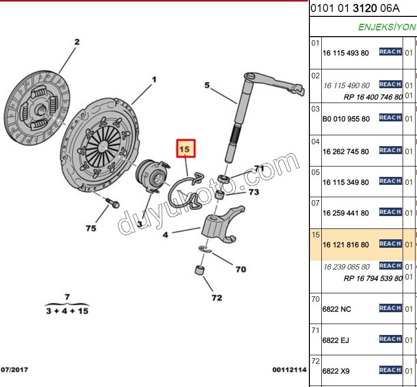 SEGMAN DEBRIYAJ RULMAN TEL P107