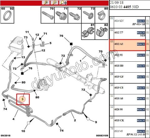 Hidrolik Direksiyon Pompa ile Depo Arası Hortum P407