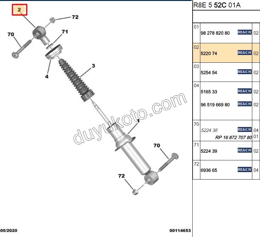 Arka Amortisör Üst Takozu BAGLANTI P407 P5082