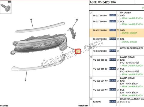 Citroen C3 Aircoss LED UST FAR GUNDUZ AYDINLATMA R SINYAL-- 2021/2023