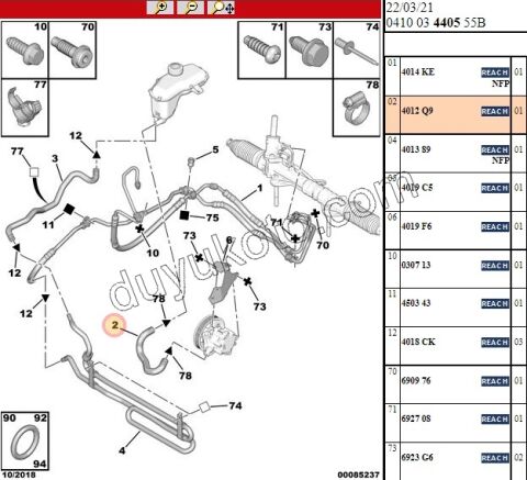 Hidrolik Direksiyon Pompa ile Depo Arası Hortum PRT3