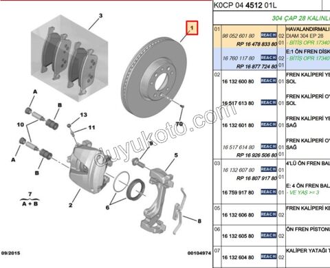 Ön Fren Diski Adet (X2) EXP4 SCD4