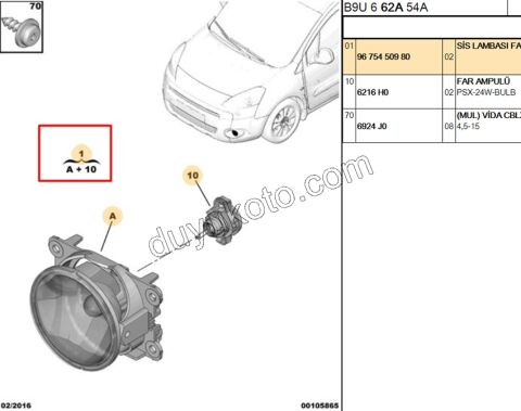 Peugeot 208 2008 Partner Citroen C4 Cactüs SIS FARI 2008/2019