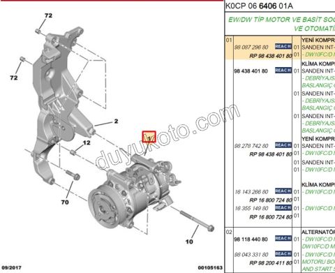 Klima Kompresörü EXP4 2.0HDİ 177HP Euro6 1.6HDİ Euro6