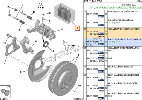 Fren Balatası Arka Tk P3082 BYK