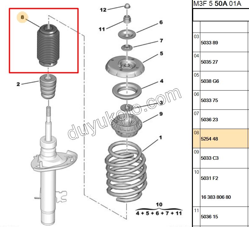 Ön Amortisör Toz Körüğü P207 P2081 P301 P20081 C3PC1 C3AIR