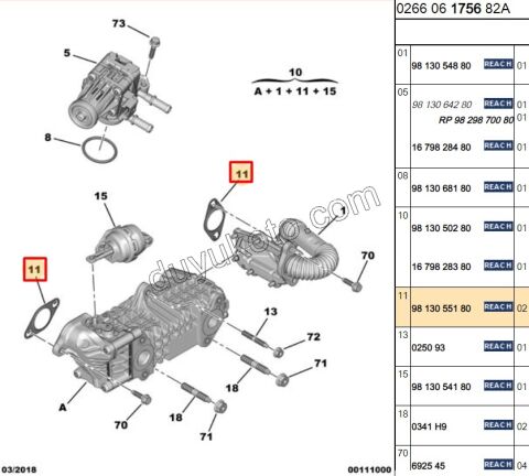 CONTA EGR SOGUTUCU X2 ADET C5AIR 1.5HDİ Euro6