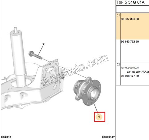 Arka Teker Rulmanı (Poryalı) + P3082