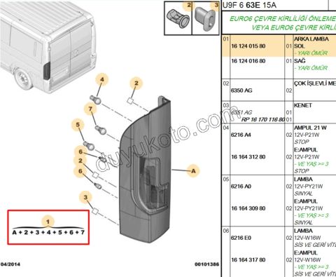 Boxer Jumper Ducato Stop Lambası Sol 2014/2023