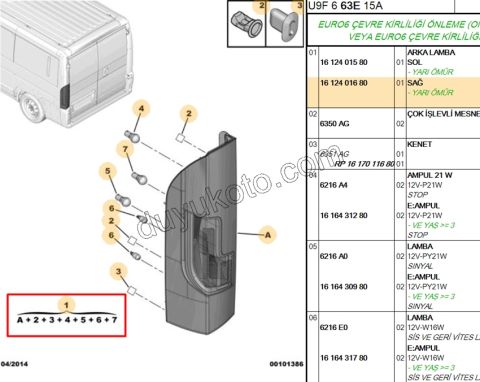 Boxer Jumper Ducato Stop Lambası Sağ 2014/2023