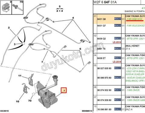Cam Yıkama Suyu Deposu P5081 FAR YIKAMA+ MOTOR+ Kapaklı S+