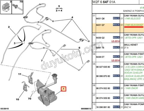 Cam Yıkama Suyu Deposu P5081 MOTOR+ Kapaklı FAR YIKAMA---