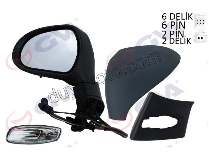 Peugeot 308 Dikiz Aynası Sol Astarlı Sinyalli 2008/2011