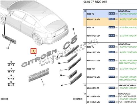 YAZI CITROEN C53 1,3*14