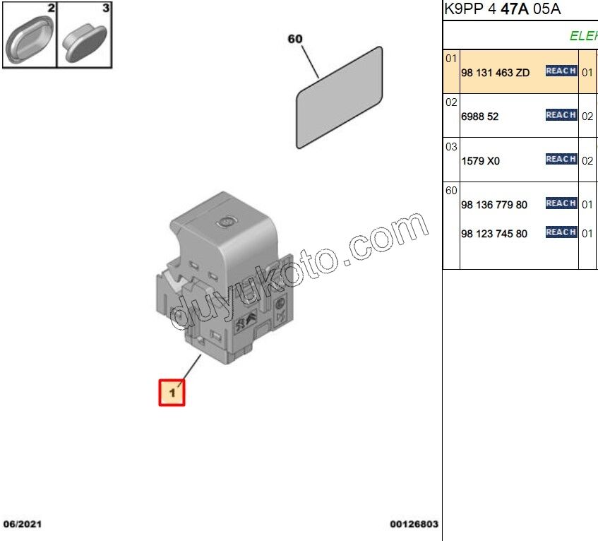 Buton El Fren Kolu PRT4