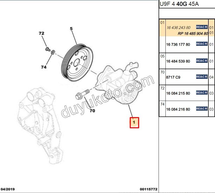 Direksiyon Pompası HIDROLIK BXR3 DW10F KASNAK