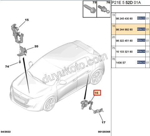 SENSOR FAR YUKSEKLIK AYAR ARKA P2082
